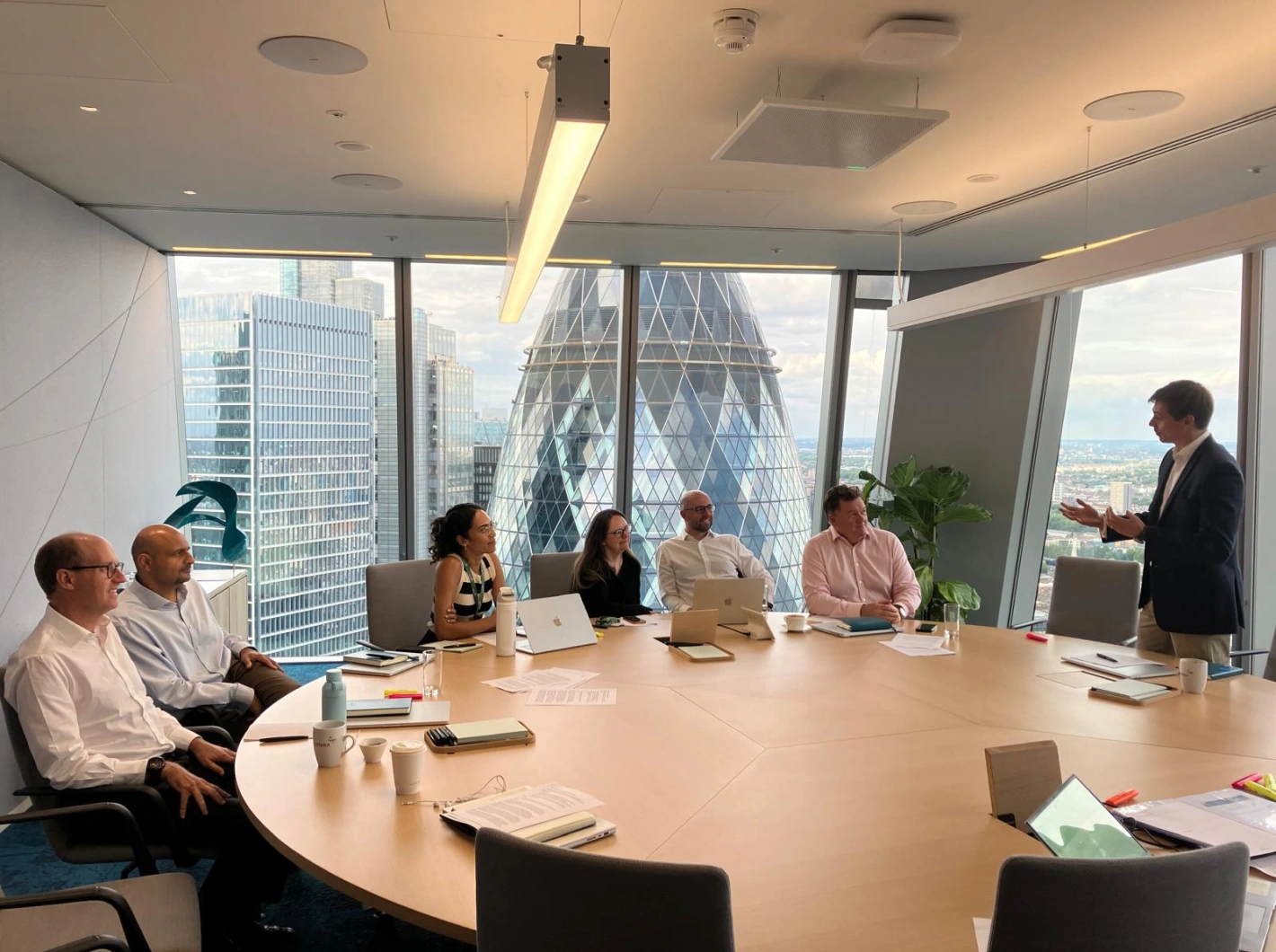 briefing in a board room